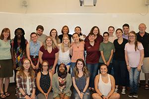 group photo of the writing center