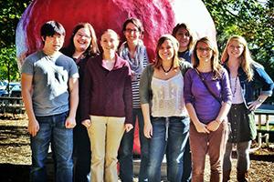 Students posed together outside